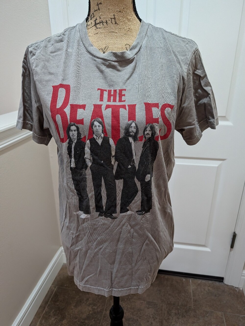 The Beatles Short-Sleeve Tee - Gray with Red Logo